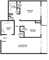 2 Bed, 1 Bath